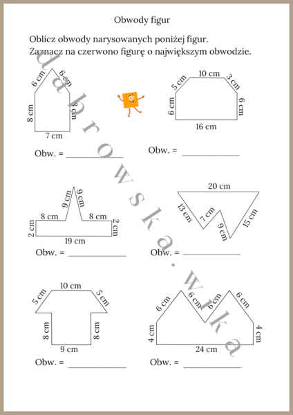 Obwody figur - karta pracy