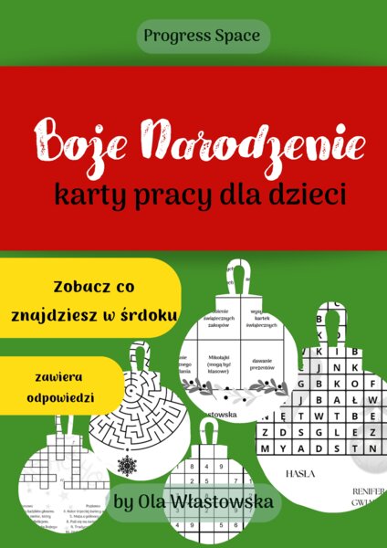 Zestaw kart pracy dla dzieci - Boże Narodzenie