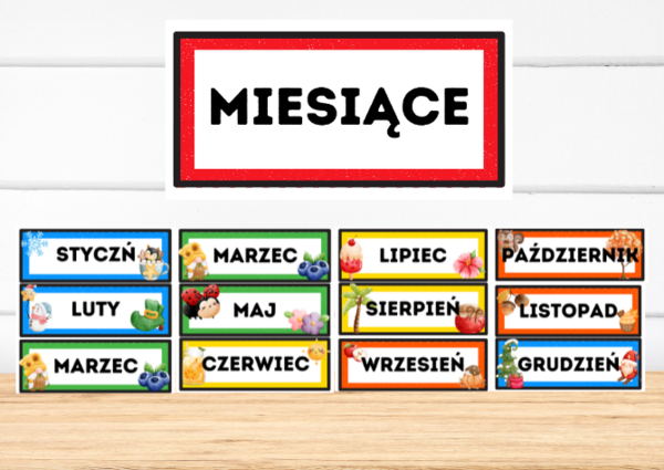 Karty demonstracyjne / pokazowe – Miesiące