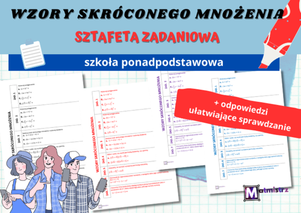 Sztafeta zadaniowa wzory skróconego mnożenia
