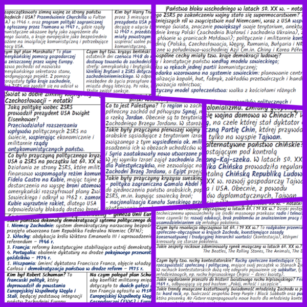Sytuacja w Europie i na świecie po II wojnie światowej – komplet NOTATEK