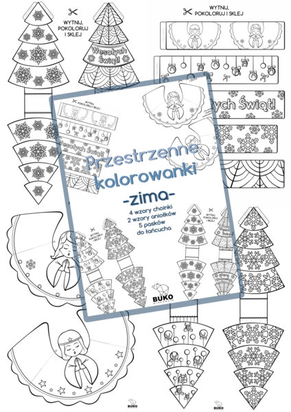 Przestrzenne kolorowanki -ZIMA-