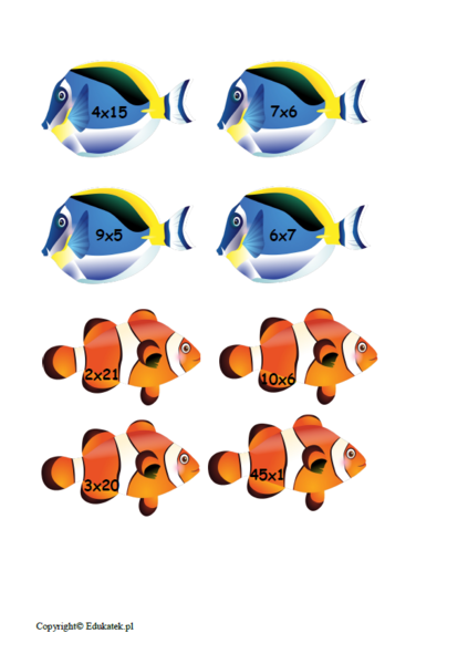 Matematyczne rybki – mnożenie i dzielenie