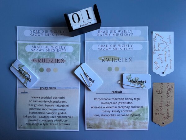Skąd się wzięły nazwy miesięcy - karty
