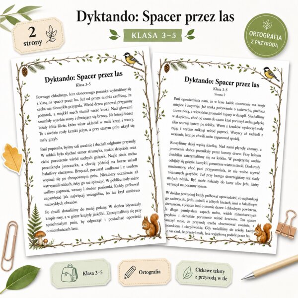 Dyktando. Spacer przez las
