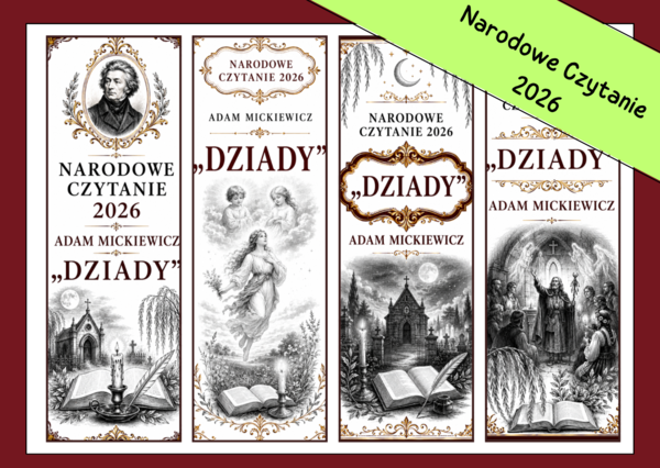 ❤️📖NARODOWE CZYTANIE 2026 - zakładki do książek retro