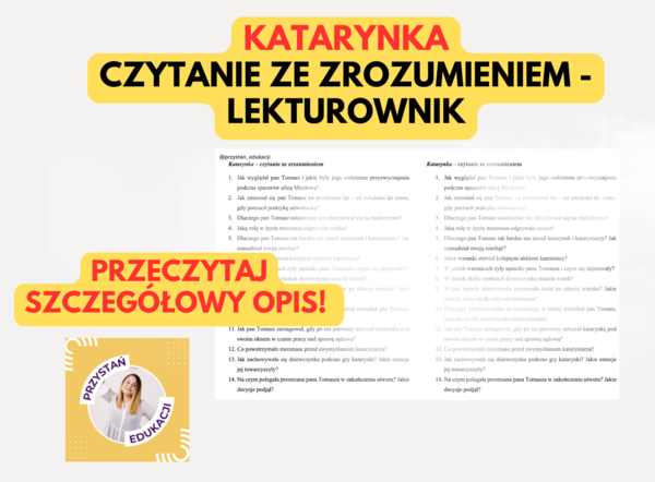 📚 „Katarynka” Bolesława Prusa – czytanie ze zrozumieniem + klucz odpowiedzi