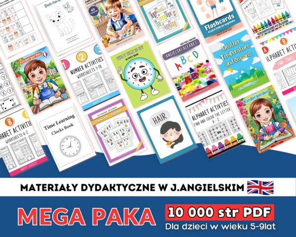MEGA PAKIET edukacyjny zawierający PONAD 10 000 materiałów w j. angielskim