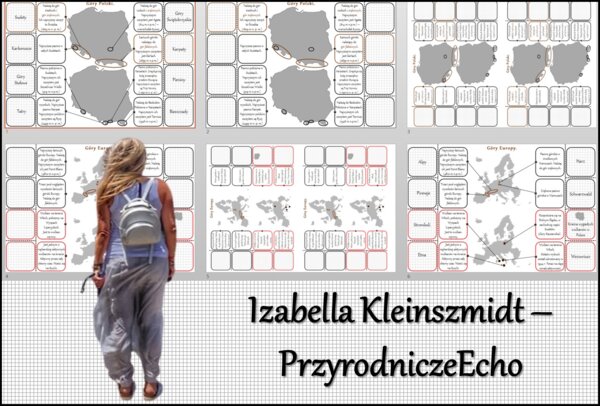 Notatka okienkowa/stacja zadaniowe/notatka interaktywna/notatka graficzna/karta pracy/sketchnotka „Góry 1Polski i Europy” , „Położenie gór na mapie Polski i Europy” w pdf do SP. Geografia 7 , dział „Środowisko przyrodnicze Polski”. Materiał wykonany na p