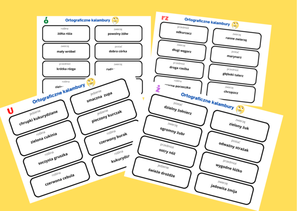 Ortograficzne kalambury - ORTOGRAFIA - gra