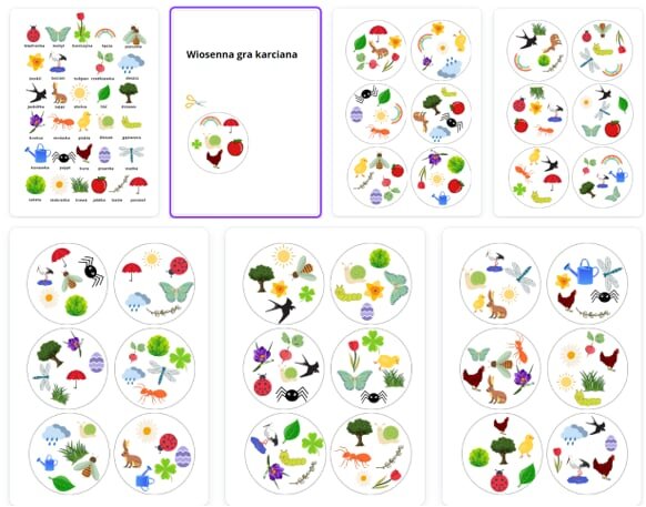 Wiosenne dobble - 31 krążków