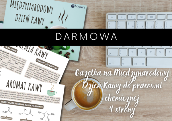 Gazetka na Międzynarodowy Dzień Kawy do pracowni chemicznej