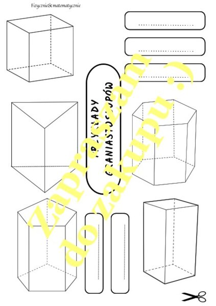 Lapbook Graniastosłupy - propozycja materiałów.