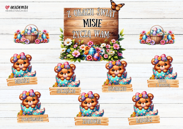 ŻYCZENIA WIELKANOC - MISIE