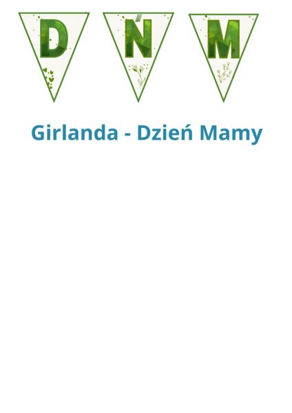 Dzień Mamy - ozdobna girlanda, minimalistyczna i estetyczna