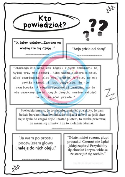Kto to powiedział? Powtórka lektur z kl.4