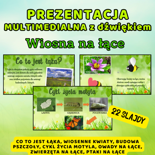 Prezentacja multimedialna z dźwiękiem - WIOSNA NA ŁĄCE
