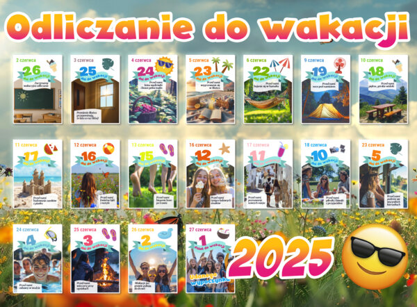 Zawieszenie materiału do kolejnych wakacji - Wakacyjne odliczanie