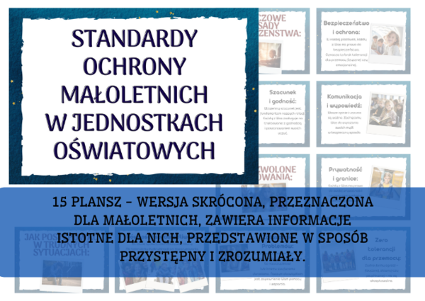 Procedury / Standardy Ochrony Małoletnich - gazetka - 15 plansz