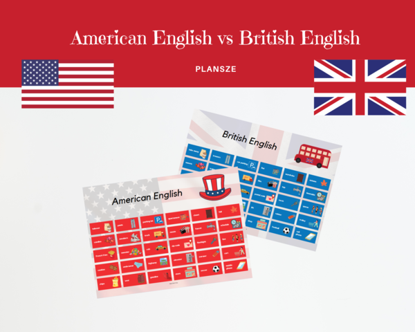 American English vs. British English - Plansze ze słownictwem do wydruku