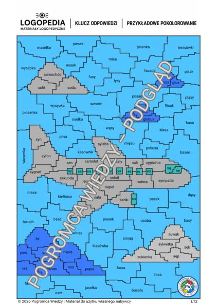 Czytam i odkrywam - głoska S + klucz odpowiedzi