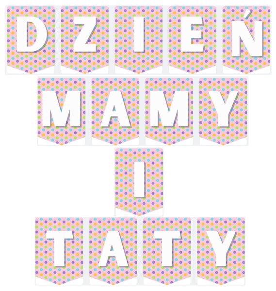 Girlanda, dekoracja, napis DZIEŃ MAMY I TATY