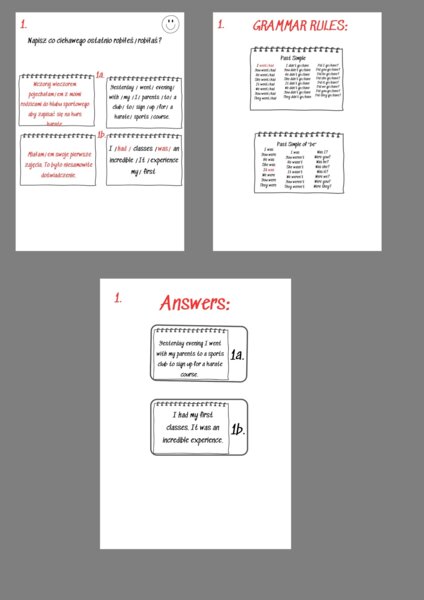 Zestaw 8  zadań pisemnych E8 – Writing + Grammar