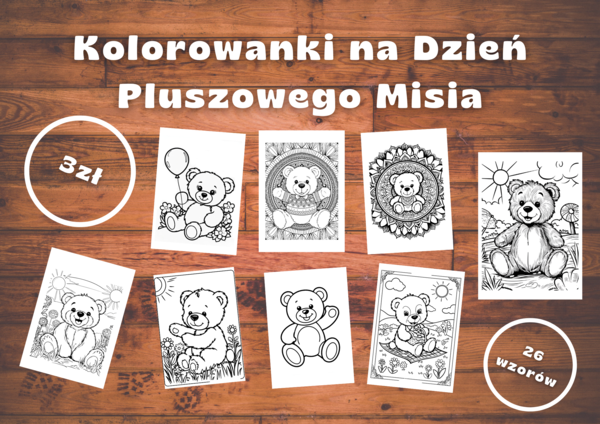 Kolorowanki na Dzień Pluszowego Misia