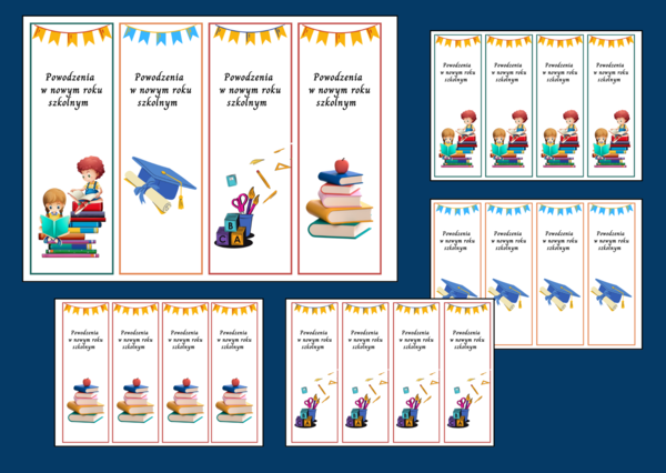 POWRÓT DO SZKOŁY – szkoła – zakładki do książek – zakładka – kolor - wersja 1