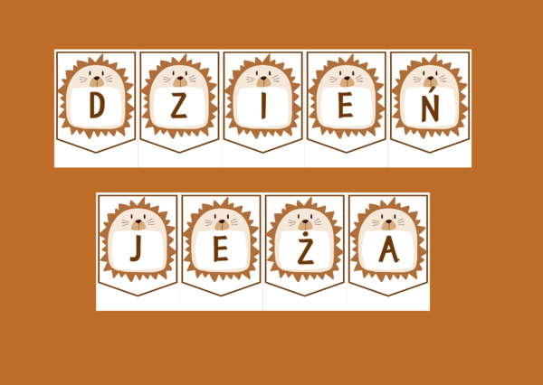 DZIEŃ JEŻA – biblioteka – świetlica – girlanda – gazetka – wersja 2