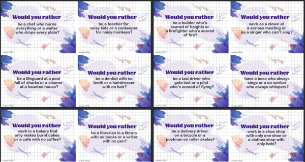 Jobs (zawody) Would you rather? /56 kart