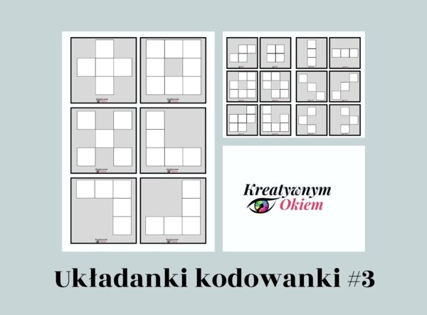 Układanki lewopółkulowe - kodowanki w białej wersji