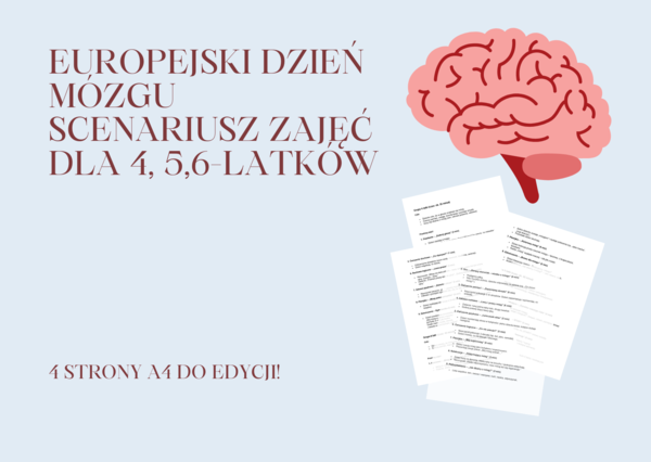 Europejski Dzień Mózgu - scenariusz zajęć dla 4,5,6latków/ przedszkole