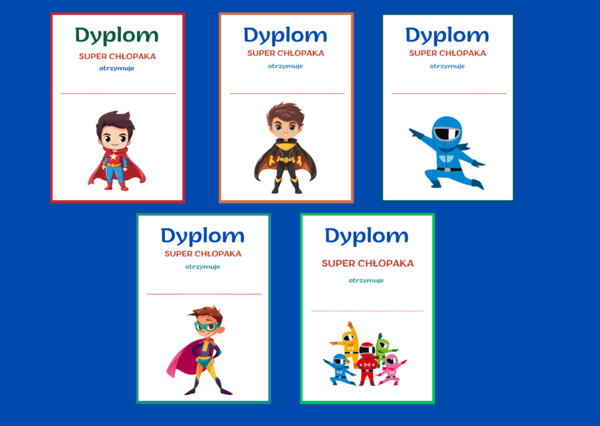 DZIEŃ CHŁOPAKA – dyplomy – 10 wersji