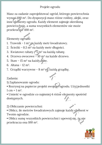 Projekt ogrodu - praktyczne zastosowanie matematyki
