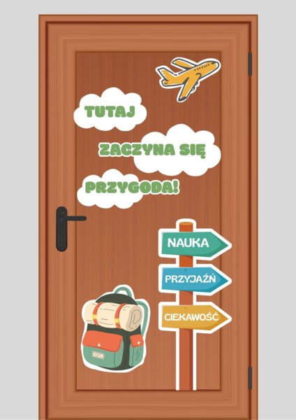 Dekoracja „Tutaj zaczyna się przygoda”