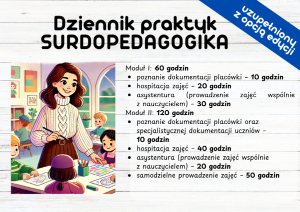 Dziennik Praktyk - Surdopedagogika 180 h