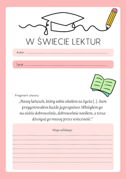 W świecie lektur- rozpoznajemy lektury po cytacie, snujemy refleksje na temat przywołanych cytatów