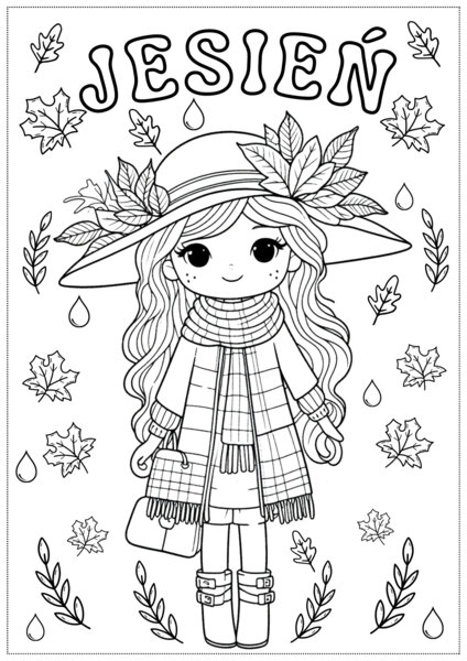 Pani Jesień - dwie kolorowanki XXL (4x4 i 3x3)