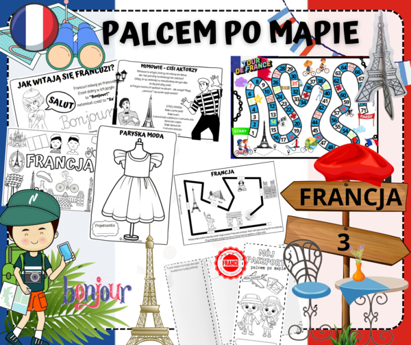 FRANCJA - PALCEM PO MAPIE