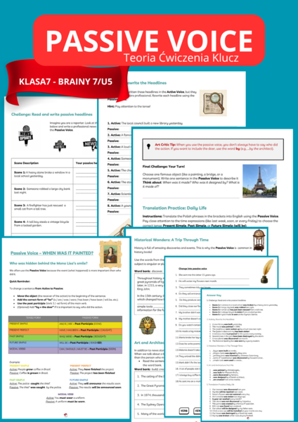 PASSIVE VOICE- STRONA BIERNA (Brainy 7 Unit 5)