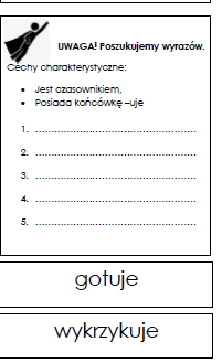 Czasownik - poszukiwacze po sali