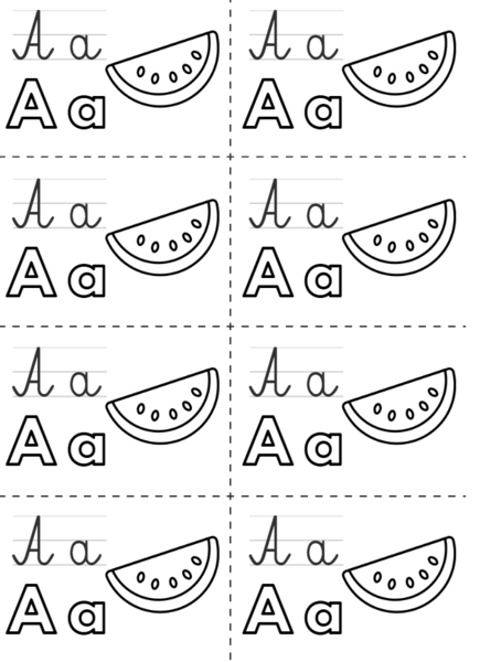 LItery A-Ż - wklejki do zeszytu