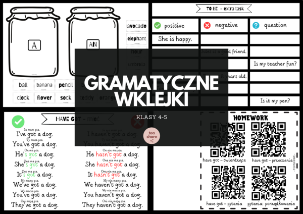 GRAMATYCZNE WKLEJKI - język angielski