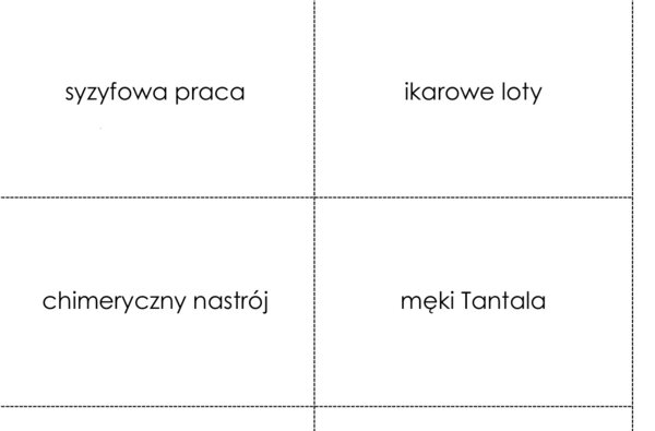 Frazeologizmy (biblizmy, mitologizmy i inne) Karty dwustronne - Montessori