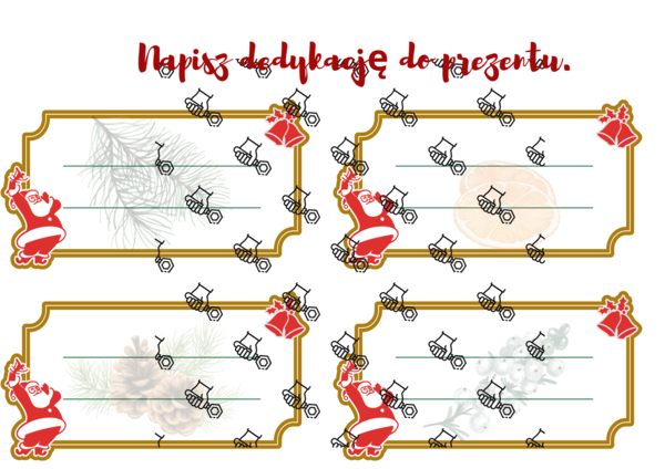 Kartki na dedykację/ bileciki prezentowe.