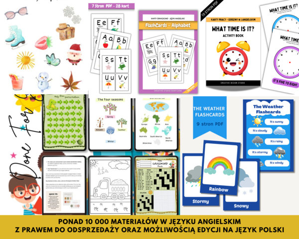 ❤️MEGA PAKIET❤️ edukacyjny zawierający PONAD 10 000 materiałów w j. angielskim (Możliwość pomocy w przetłumaczeniu na polski -czytaj opis❤️) *ZESTAW Z PRAWAMI DO WŁASNEJ ODSPRZEDAŻY*