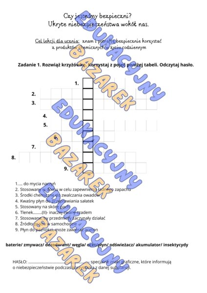 Piktogramy ostrzegawcze. Niebezpieczne substancje z naszego otoczenia.