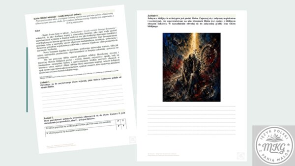Karta "Biblia i mitologia - zródła motywów kultury"