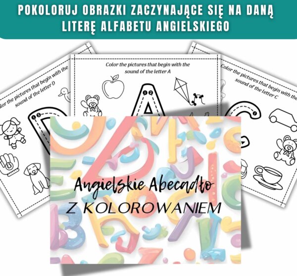 Angielskie Abecadło z kolorowaniem
